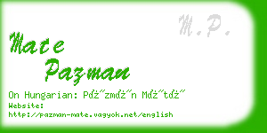 mate pazman business card